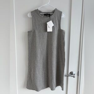 Theory SL Tent Dress in Stripe Terry Grey Heather - NWT - Size P